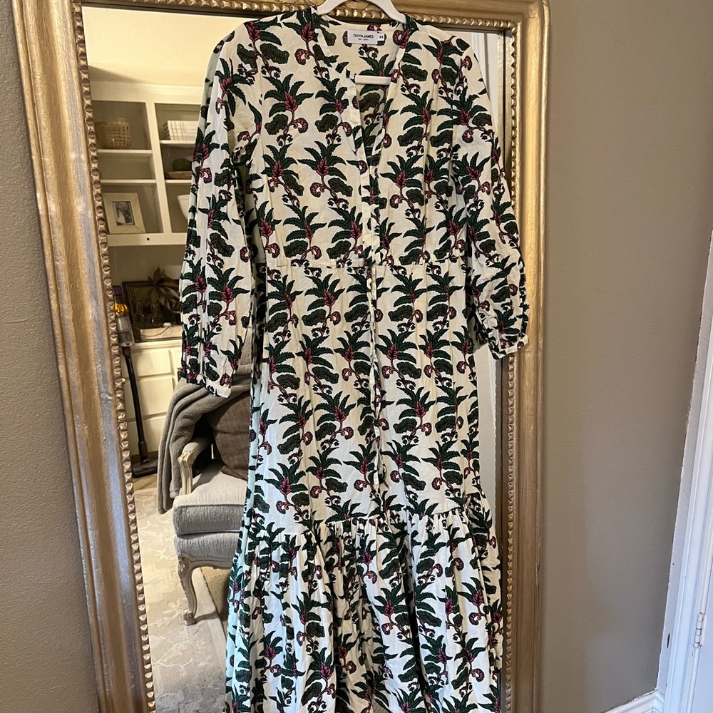 Olivia James Lydia Dress | Indian Leaf Pine | XS